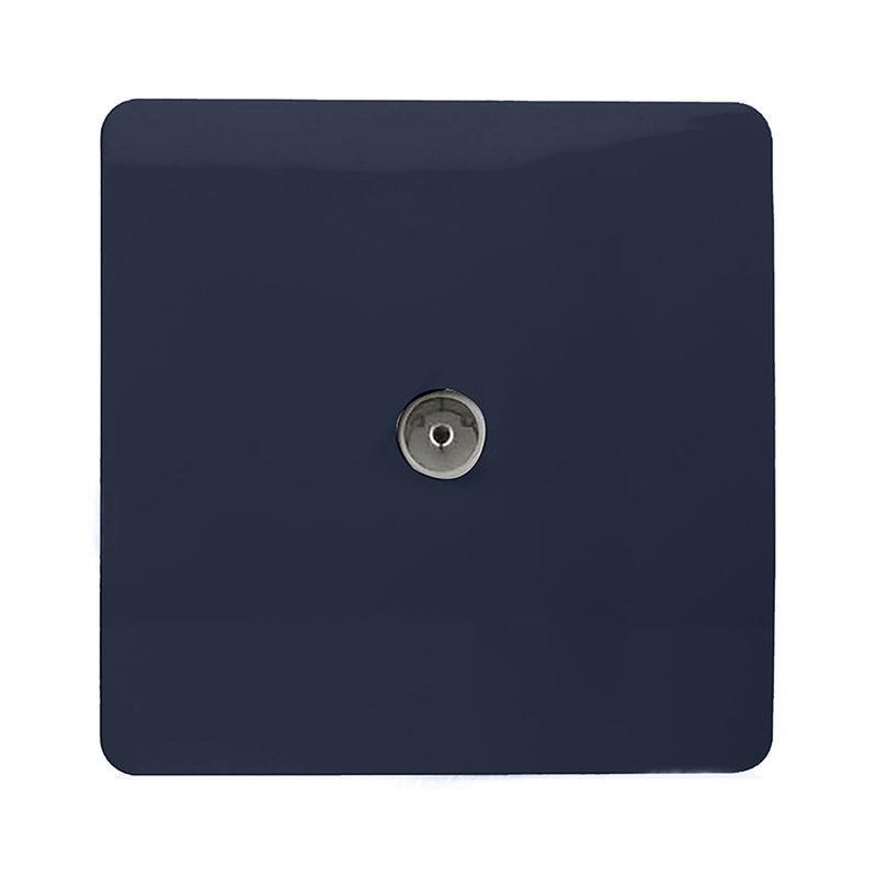Trendi, Artistic Modern TV Co-Axial 1 Gang Navy Blue Finish, BRITISH MADE, (25mm Back Box Required), 5yrs Warranty • ART-TVSNV