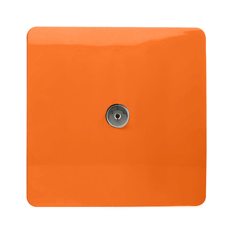 Trendi, Artistic Modern TV Co-Axial 1 Gang Orange Finish, BRITISH MADE, (25mm Back Box Required), 5yrs Warranty • ART-TVSOR