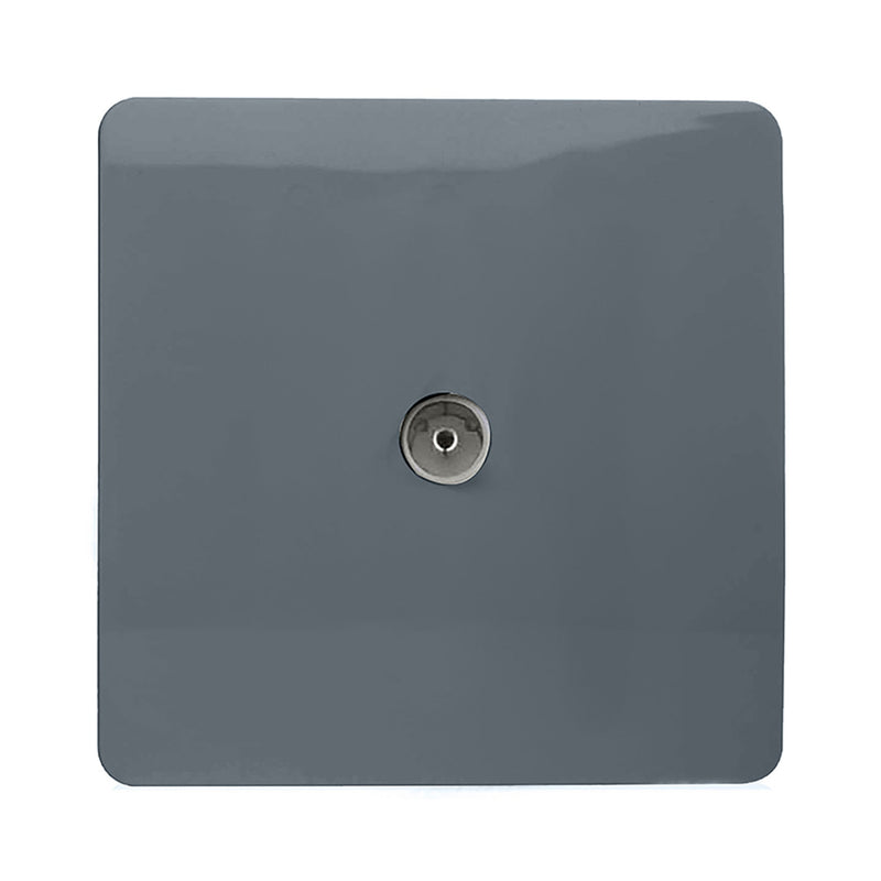 Trendi, Artistic Modern TV Co-Axial 1 Gang Warm Grey Finish, BRITISH MADE, (25mm Back Box Required), 5yrs Warranty • ART-TVSWG