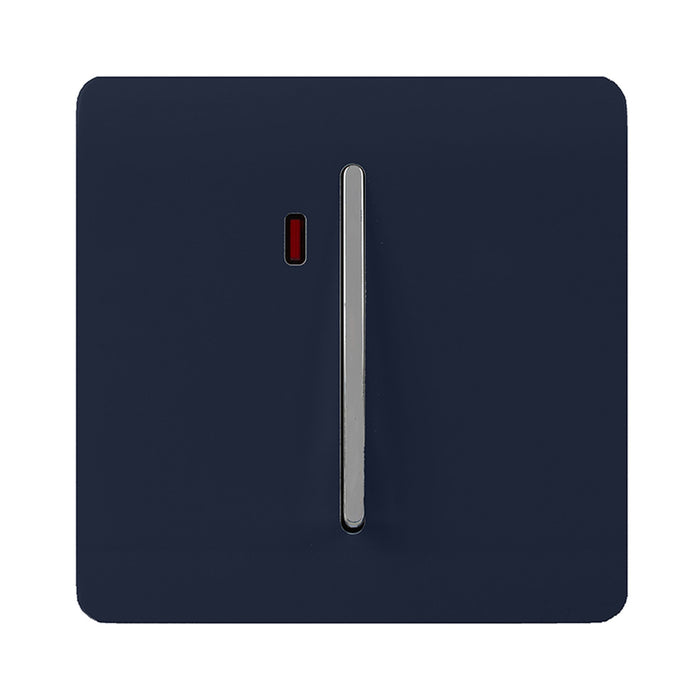 Trendi, Artistic Modern 45 Amp Neon Insert Double Pole Switch Navy Blue Finish, BRITISH MADE, (35mm Back Box Required), 5yrs Warranty • ART-WHS2NV