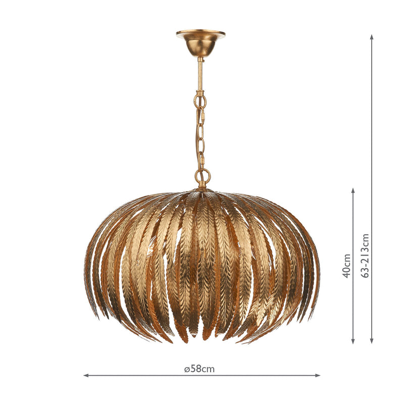 Dar Lighting Atticus 5 Light Pendant Gold • ATT0535