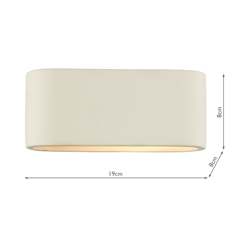 Dar Lighting Axton Ceramic Wall Light Small • AXT072