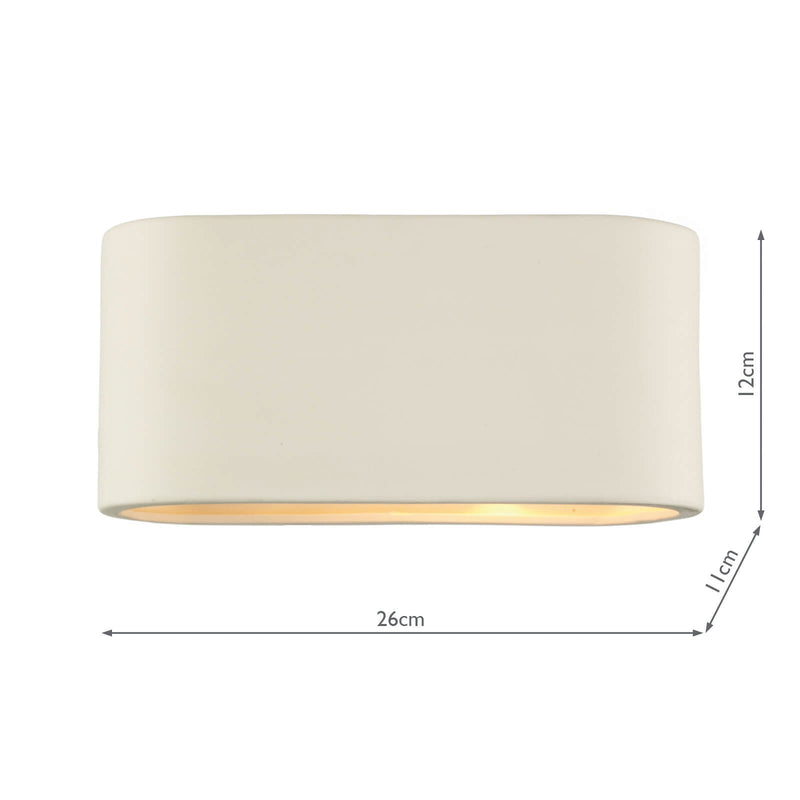 Dar Lighting Axton Ceramic Wall Light Large • AXT372