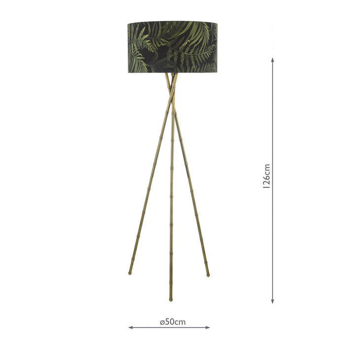 Dar Lighting Bamboo Tripod Floor Lamp Antique Brass Base Only • BAM4975