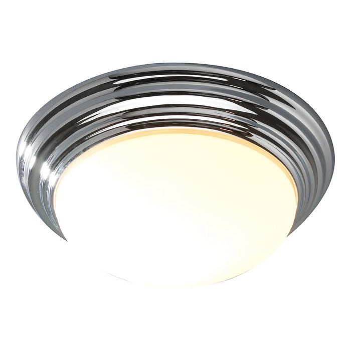 Dar Lighting Barclay Small Bathroom Flush Polished Chrome Opal Glass IP44 • BAR5250