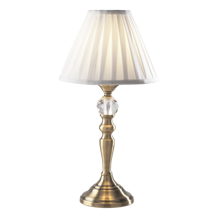 Dar Lighting Beau Touch Table Lamp Antique Brass With Shade • BEA4075