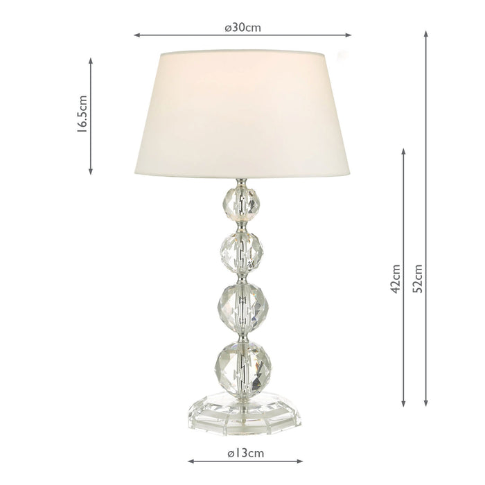 Dar Lighting Bedelia Table Lamp Polished Chrome Acrylic With Shade • BED4208
