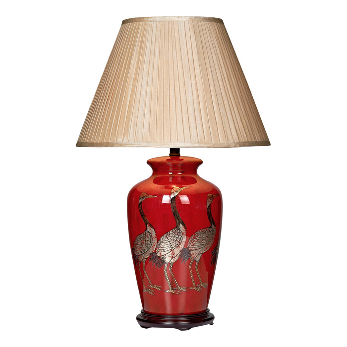 Dar Lighting Bertha Table Lamp Red With Bird Detail Base Only • BER4225
