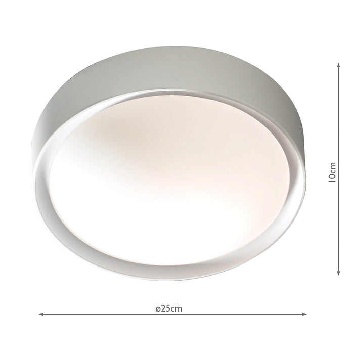 Dar Lighting Beta Bathroom Flush White Acrylic & Opal Glass IP44 • BET52