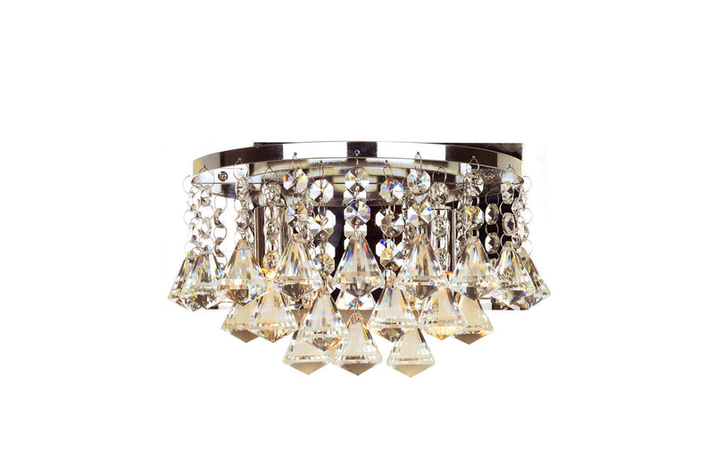 Regal Lighting Pushtigo 2 Light Crystal Wall Light, Chrome • SLB1008