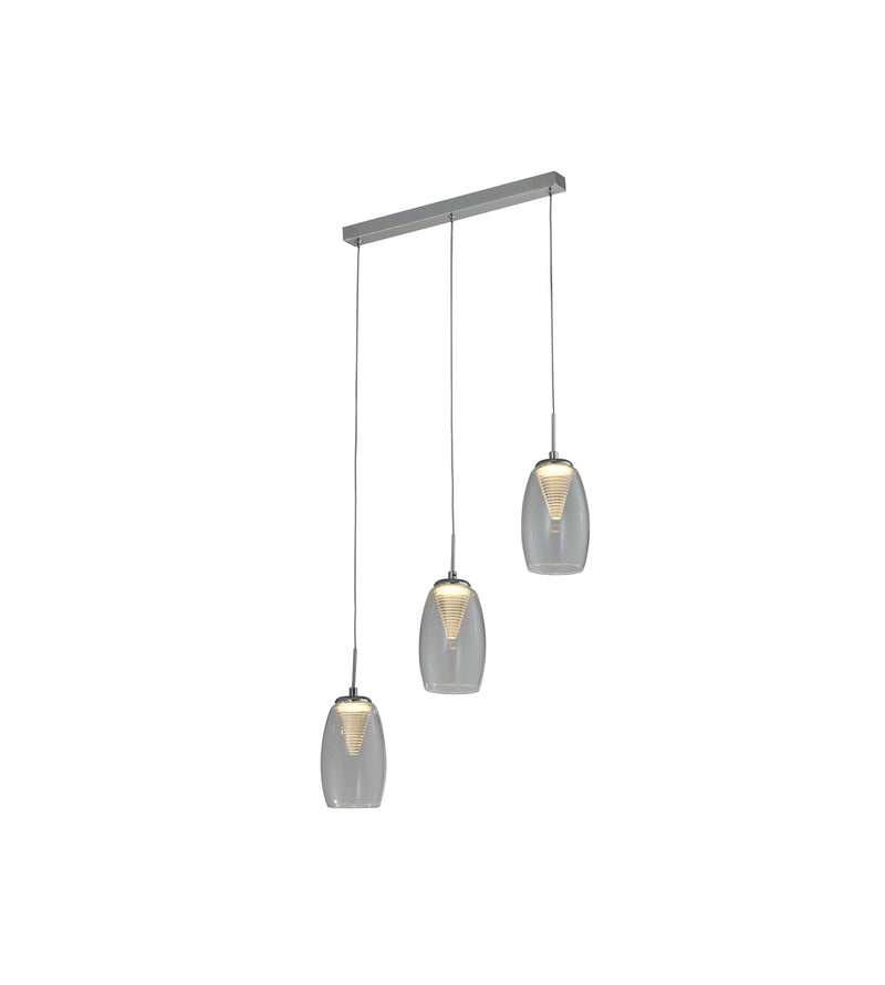 Regal Lighting Janesville 3 Light LED Bar Pendant, Clear • SLB1078