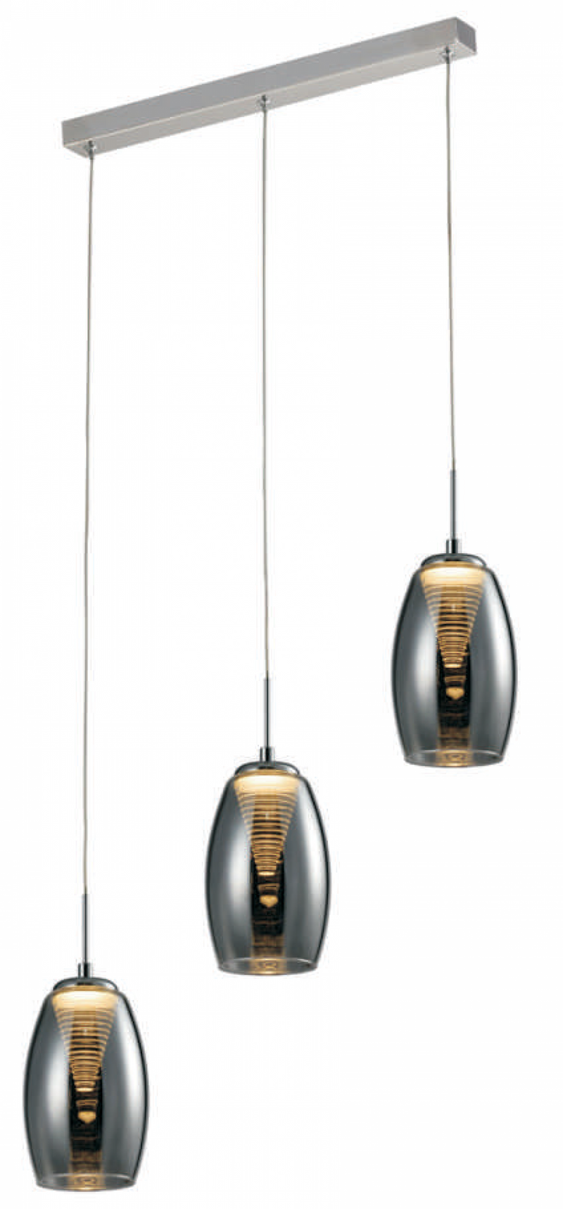 Regal Lighting Janesville 3 Light LED Bar Pendant, Smoked • SLB1079