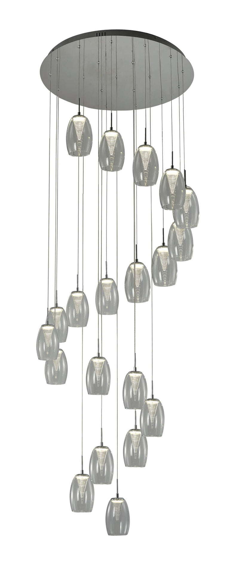 Regal Lighting Janesville 20 Light LED Round Pendant, Clear • SLB1092