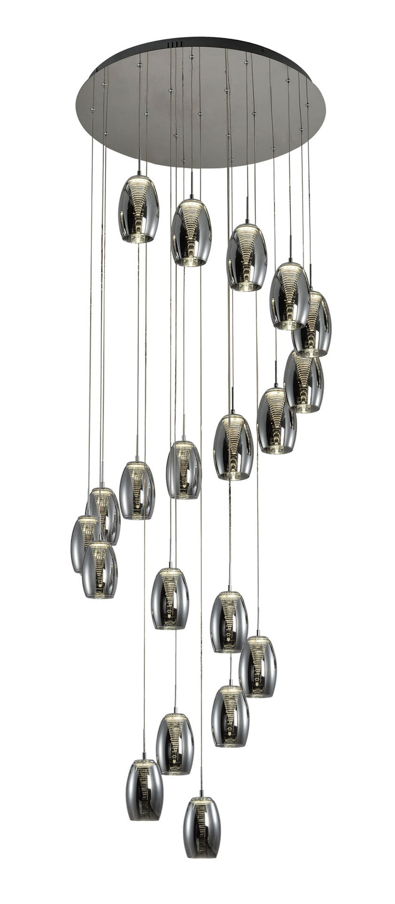 Regal Lighting Janesville 20 Light LED Round Pendant, Smoked • SLB1093