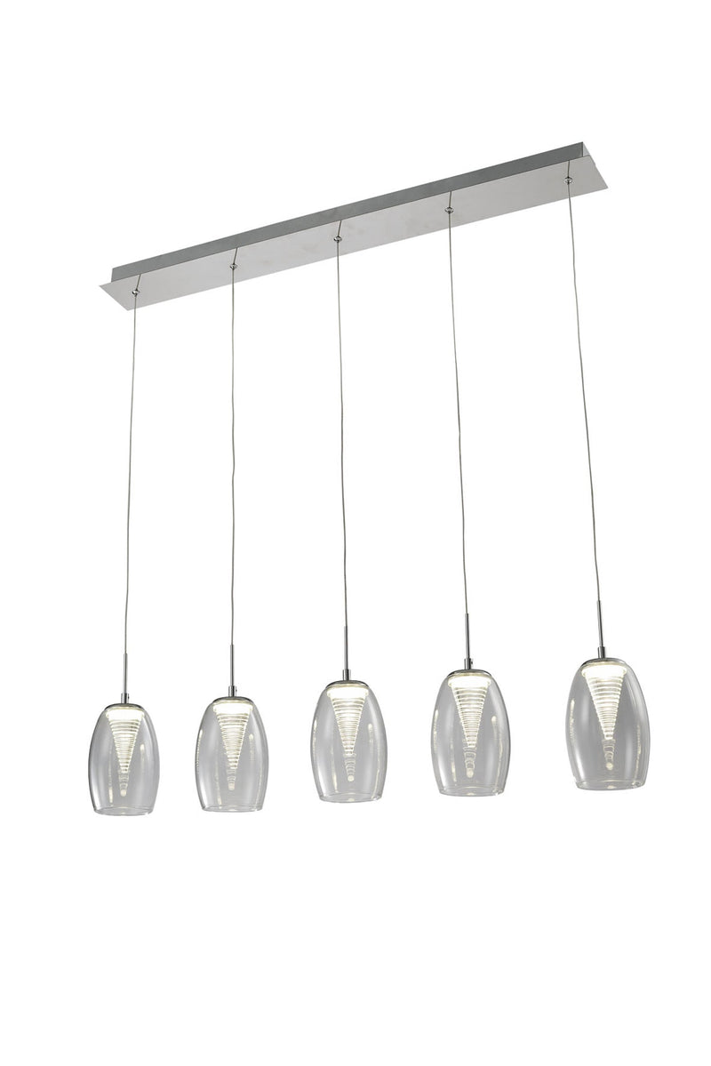 Regal Lighting Janesville 5 Light LED Bar Pendant, Clear • SLB1094