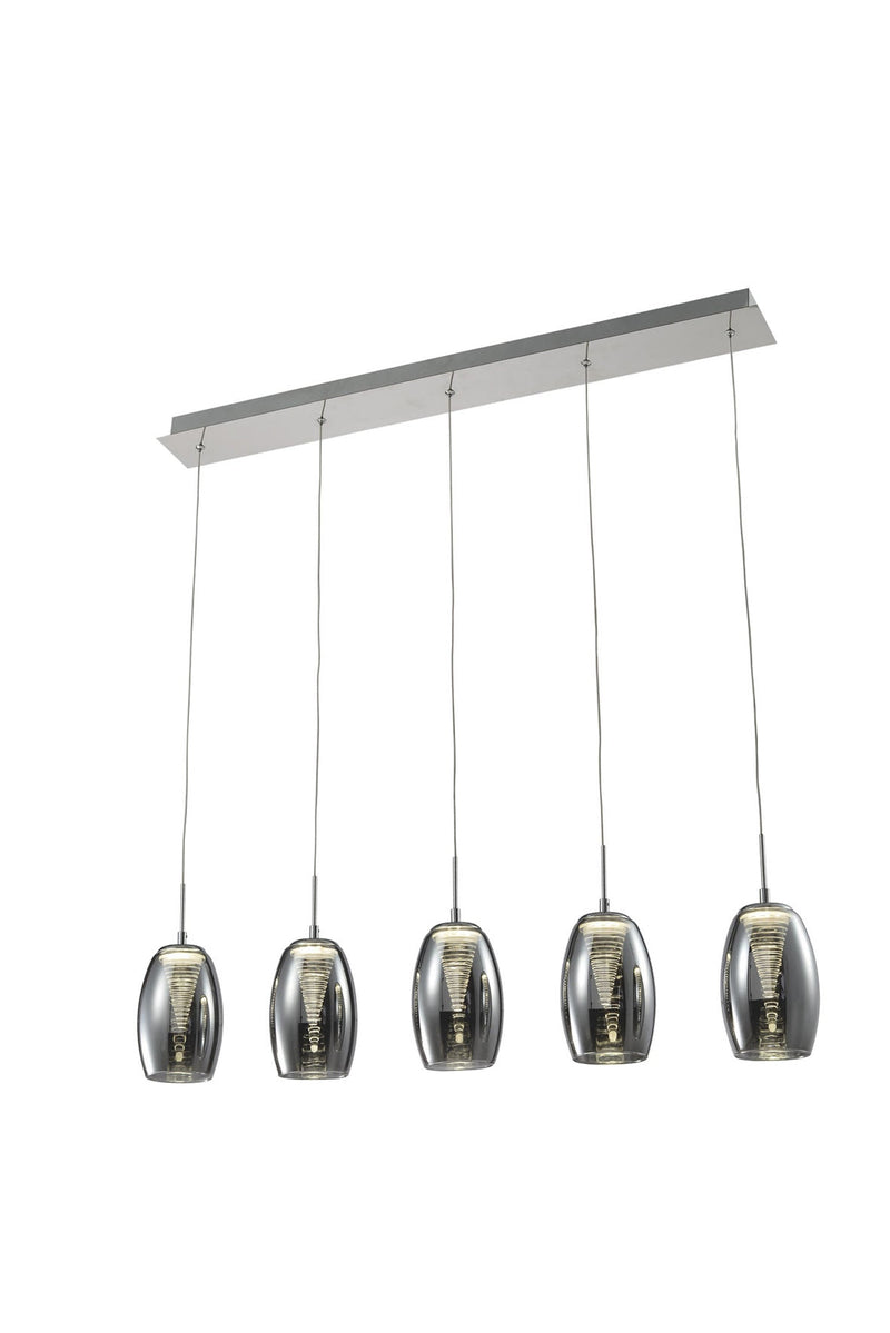 Regal Lighting Janesville 5 Light LED Bar Pendant, Smoked • SLB1095