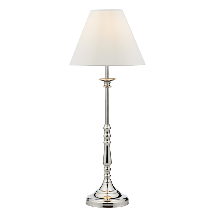 Dar Lighting Blenheim Table Lamp Polished Nickel With Shade • BLE4138