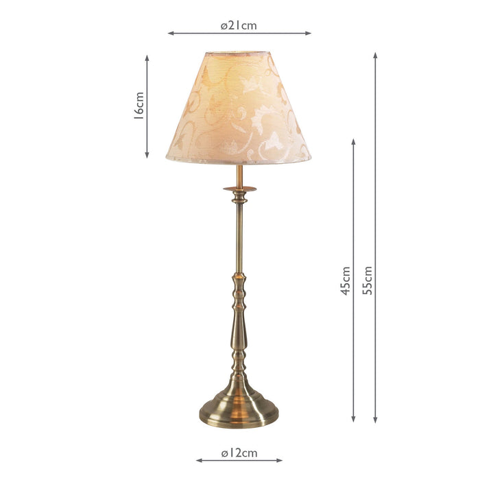 Dar Lighting Blenheim Table Lamp Antique Brass With Shade • BLE4175