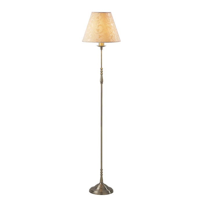 Dar Lighting Blenheim Floor Lamp Antique Brass With Shade • BLE4975