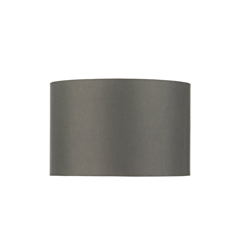 Dar Lighting Bokara Grey Faux Silk Satin Drum Shade 38cm • BOK4232RS-X