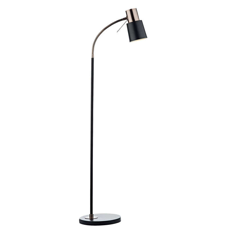Dar Lighting Bond Task Floor Lamp Black Copper • BON4954