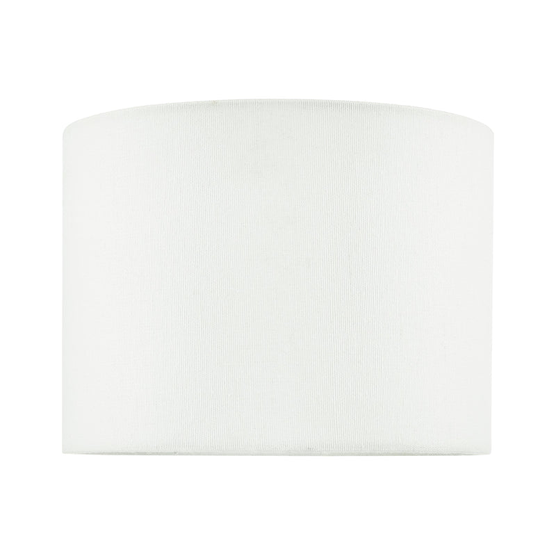 Dar Lighting Boris White Cotton Drum Shade 20cm • BOR0802