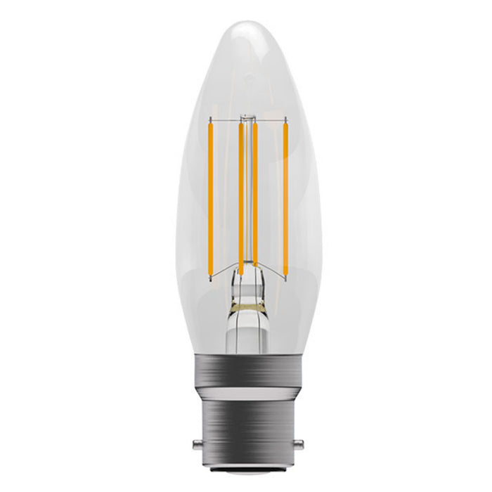 B22 5W LED Filament Candle Bulb Clear 2700k Warm White Dimmable