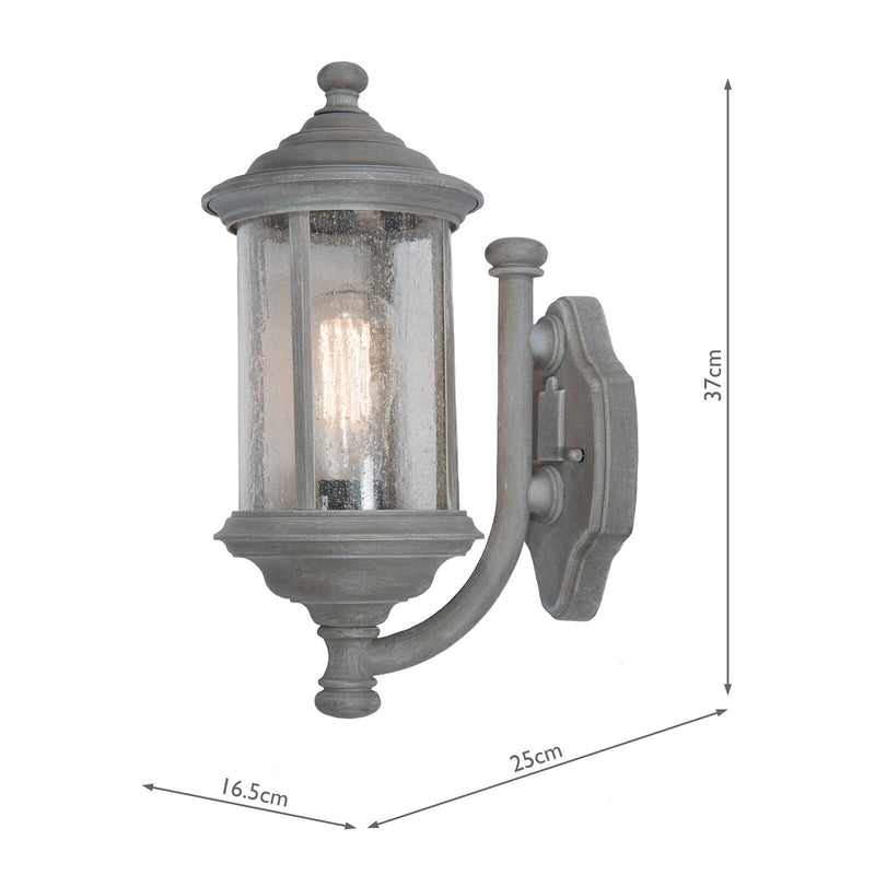 Dar Lighting Brompton Outdoor Wall Light Matt Grey Glass IP43 • BRO1661
