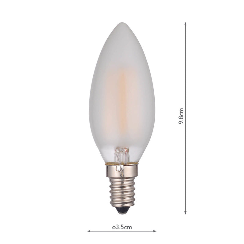 Dar Lighting BUL-E14-LED-17 Candle LED 4w 450 Lumens Frosted (Pack Of 5)