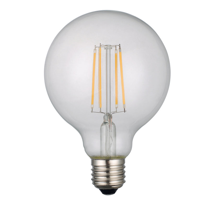 Dar Lighting BUL-E27-LED-19 Medium Globe LED 6w 806 Lumens Dimmable Clear (Pack Of 5)