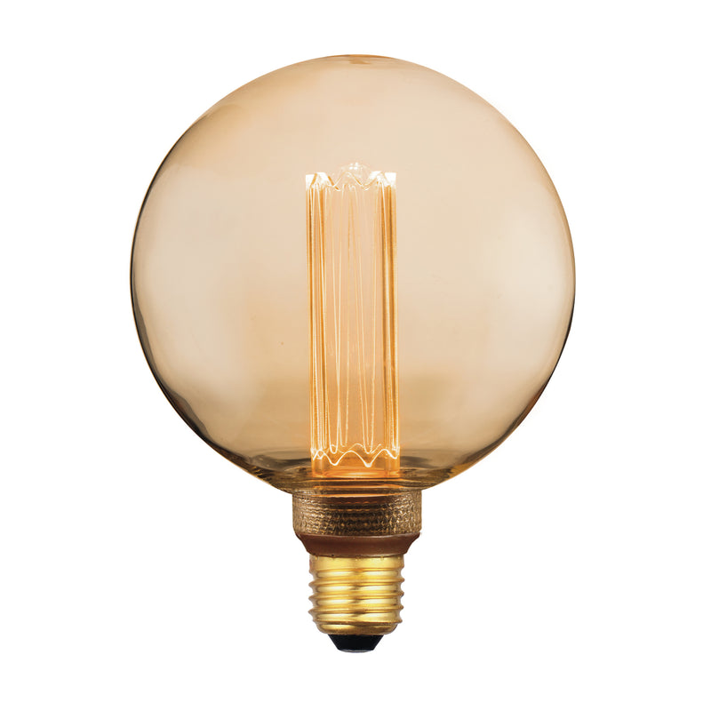 Dar Lighting BUL-E27-LEDV-11 Large Vintage Micro Filament LED 3.5w 120 Lumens Dimmable Gold (Pack Of 5)