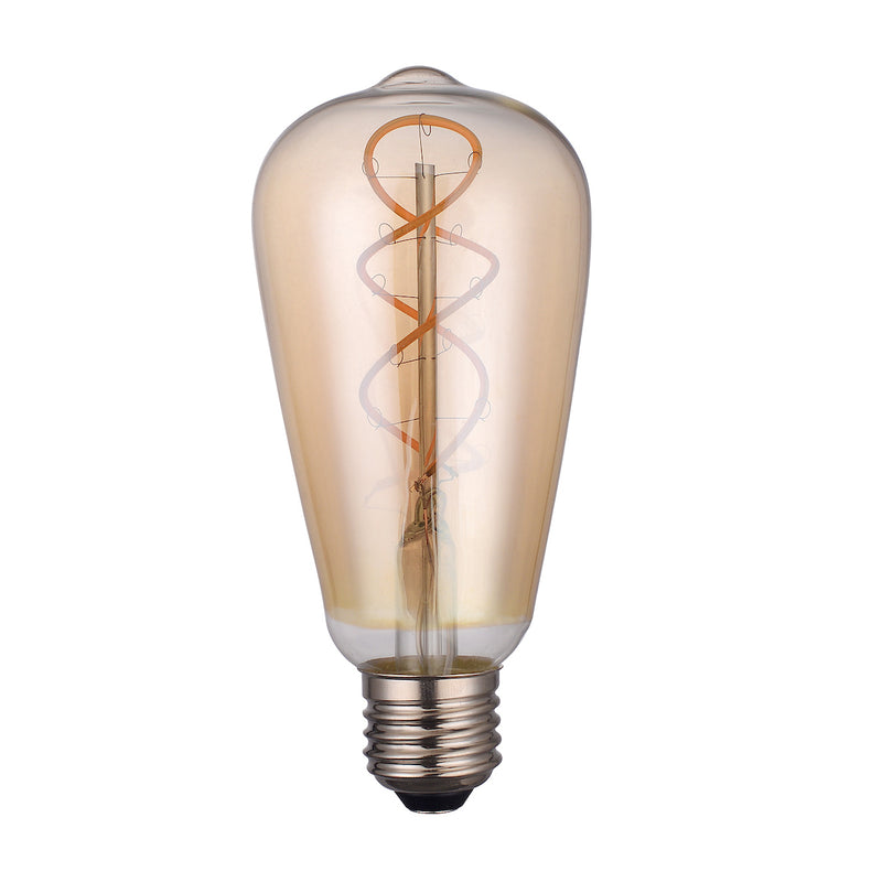 Dar Lighting BUL-E27-LEDV-2 Rustic Vintage Loop LED 4w 160 Lumens Dimmable Gold (Pack Of 5)