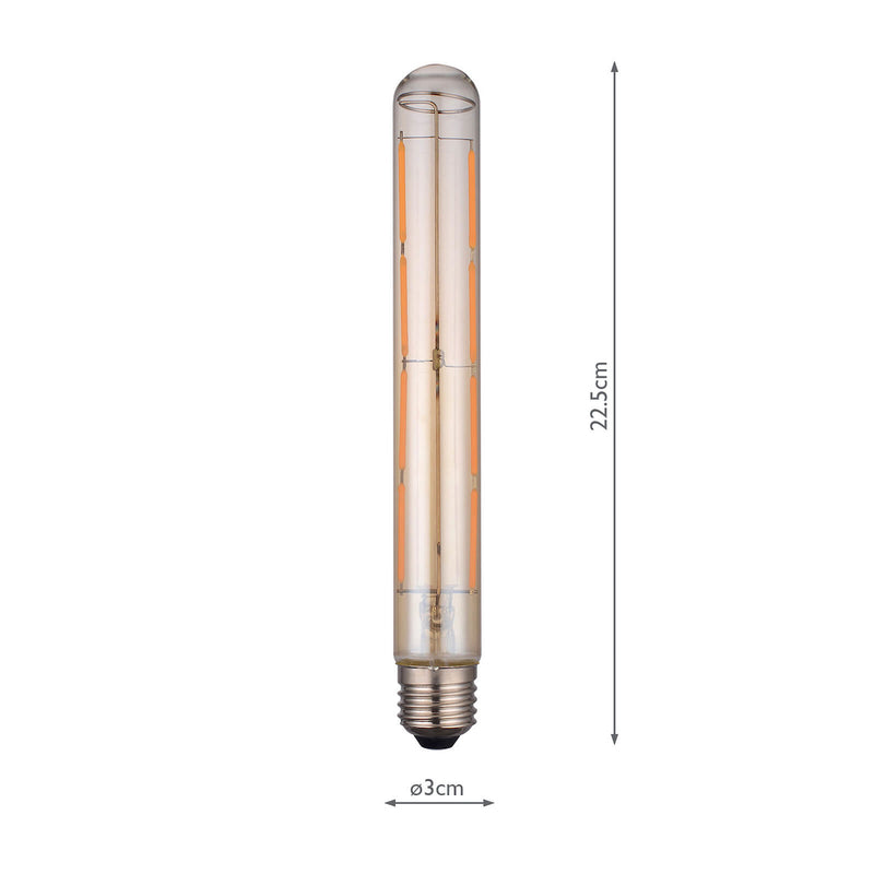 Dar Lighting BUL-E27-LEDV-5 Large Vintage Tube LED 6w 400 Lumens Dimmable Gold (Pack Of 5)