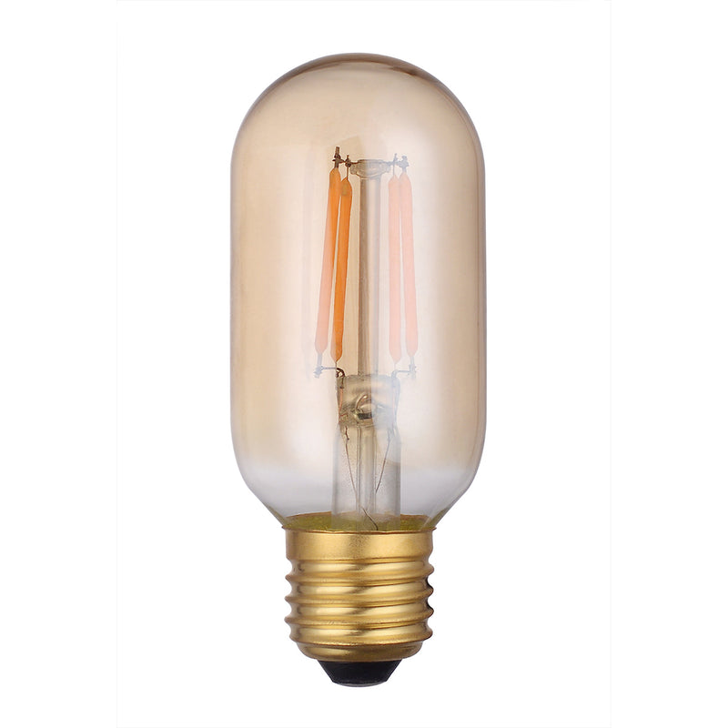 Dar Lighting BUL-E27-LEDV-8 Vintage Valve LED 4w 250 Lumens Dimmable Gold (Pack Of 5)