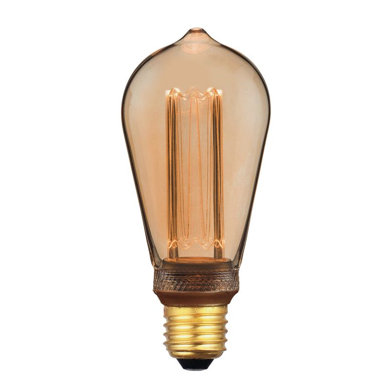 Dar Lighting BUL-E27-LEDV-9 Rustic Vintage Micro Filament LED 3.5w 120 Lumens Dimmable Gold (Pack Of 5)