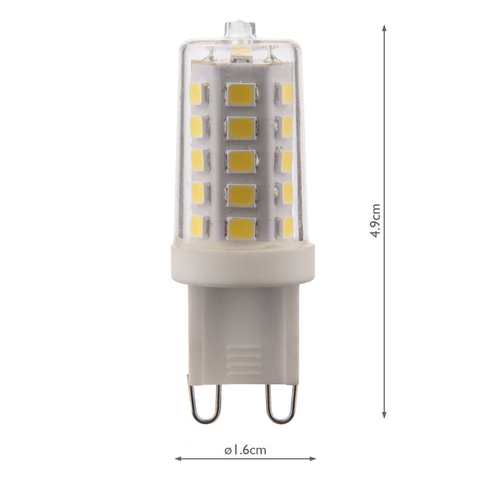 Dar Lighting BUL-G9-LED-7 G9 LED Capsule 3.5w 350 Lumens 4000k Cool White Clear Dimmable (Pack Of 10)