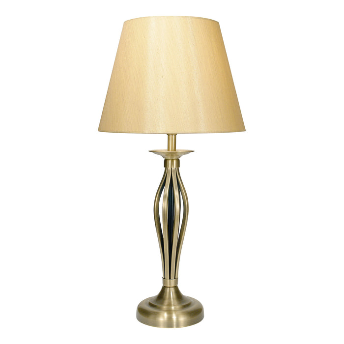 Dar Lighting Bybliss Table Lamp Antique Brass With Shade • BYB4075