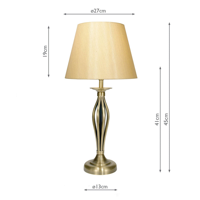 Dar Lighting Bybliss Table Lamp Antique Brass With Shade • BYB4075