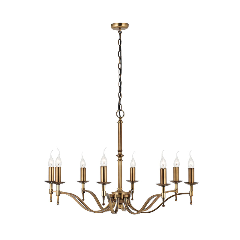 Interiors 1900	CA1P8B Stanford Antique Brass 8 Light Chandelier