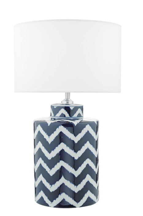 Dar Lighting Caelan Table Lamp Blue & White Base Only • CAE4223