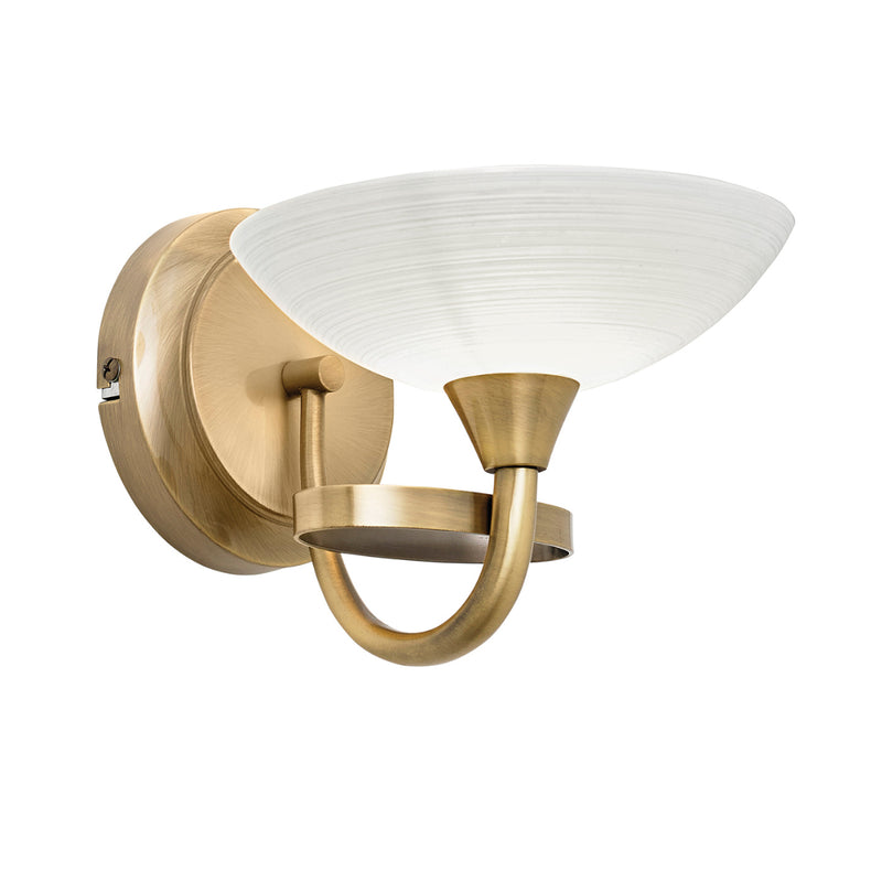 Endon Lighting CAGNEY-1WBAB Cagney Single Light Antique Brass Wall Light