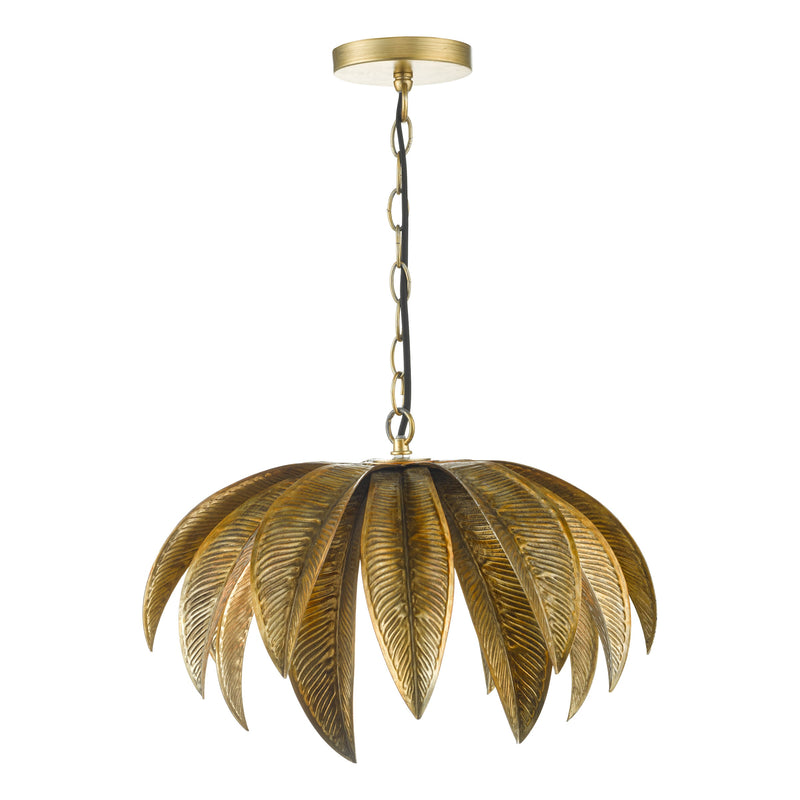 Dar Lighting Cara 1 Light Pendant Antique Gold • CAR0135