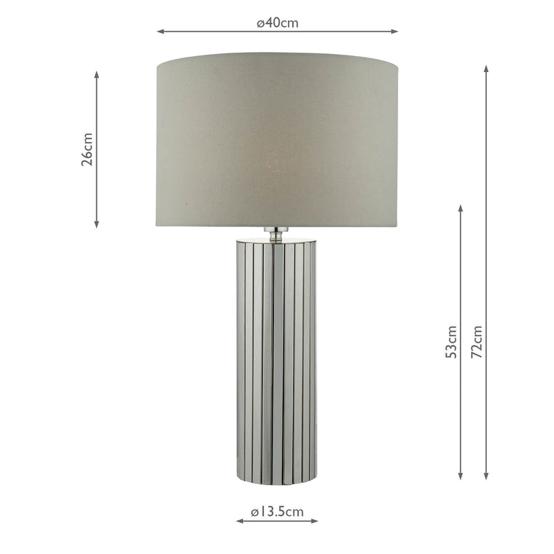 Dar Lighting Cassandra Table Lamp Polished Chrome With Shade • CAS4250