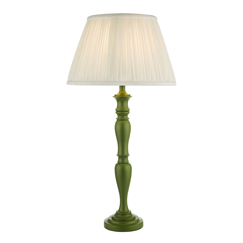 Dar Lighting Caycee Table Lamp Green Base Only • CAY4224
