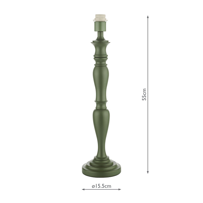 Dar Lighting Caycee Table Lamp Green Base Only • CAY4224