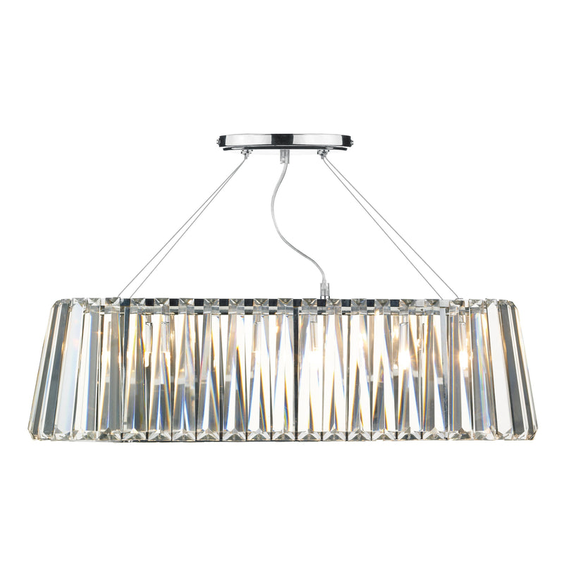 Dar Lighting Cecilia 3 Light G9 Oval Linear Pendant Bar • CEC0350