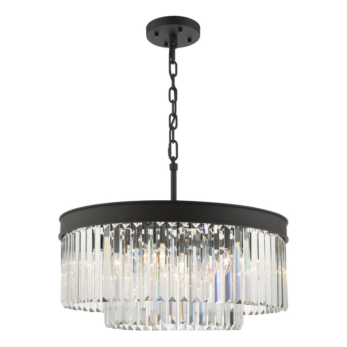 Dar Lighting Celeus 6 Light Chandelier Anthracite & Crystal • CEL0622