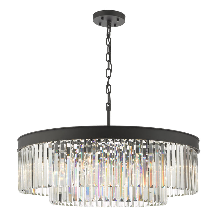 Dar Lighting Celeus 8 Light Chandelier Anthracite & Crystal • CEL0822