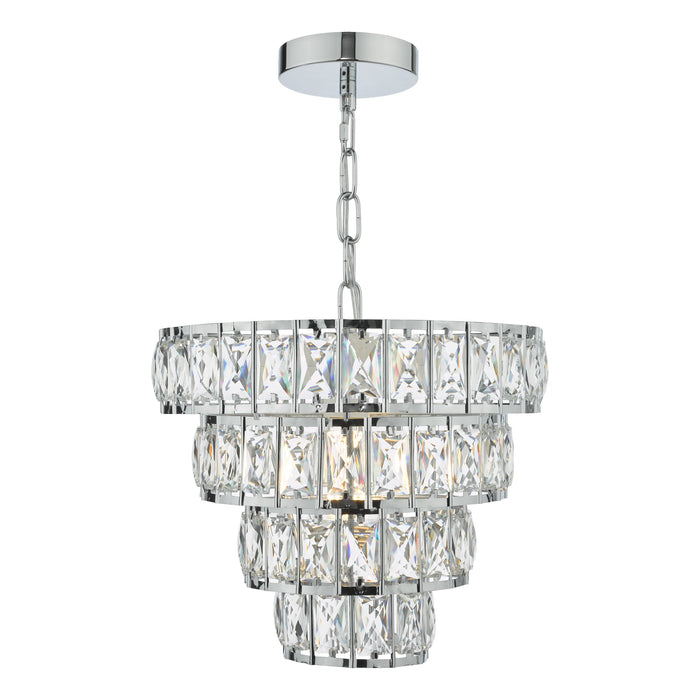 Dar Lighting Cerys Single Pendant Polished Chrome Crystal • CER0150