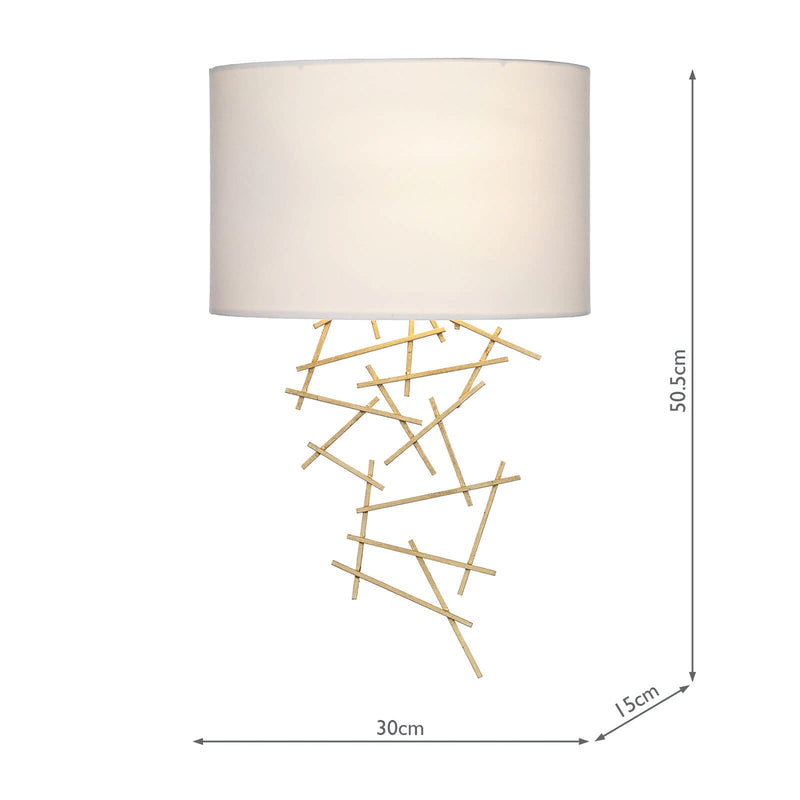 Dar Lighting Cevero Wall Light Gold With Shade • CEV0735